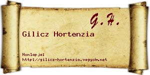 Gilicz Hortenzia névjegykártya